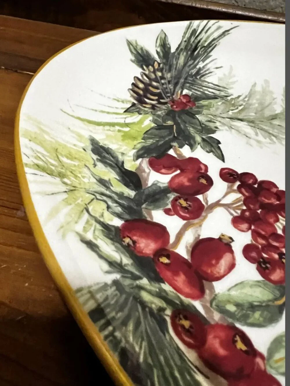 Vtg Williams Sonoma Botanical Wreath Serving Platter